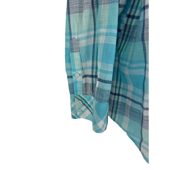 Talbots Womens Plaid Button-Down Long Sleeve Lightweight Shirt Size 3X - Picture 3 of 9